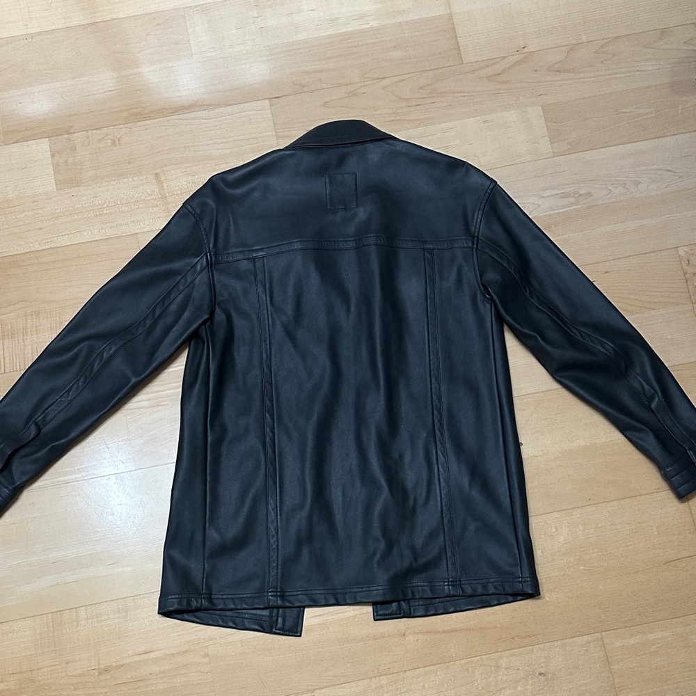 Avec Les Filles Black Leather Shirt Jacket | NWOT! - Picture 3 of 10